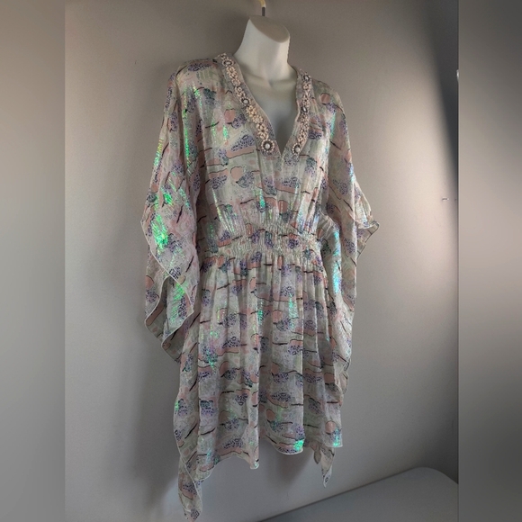 Free People/Anna Sui Iridescent Multicolor Swim Coverup - Picture 5 of 12